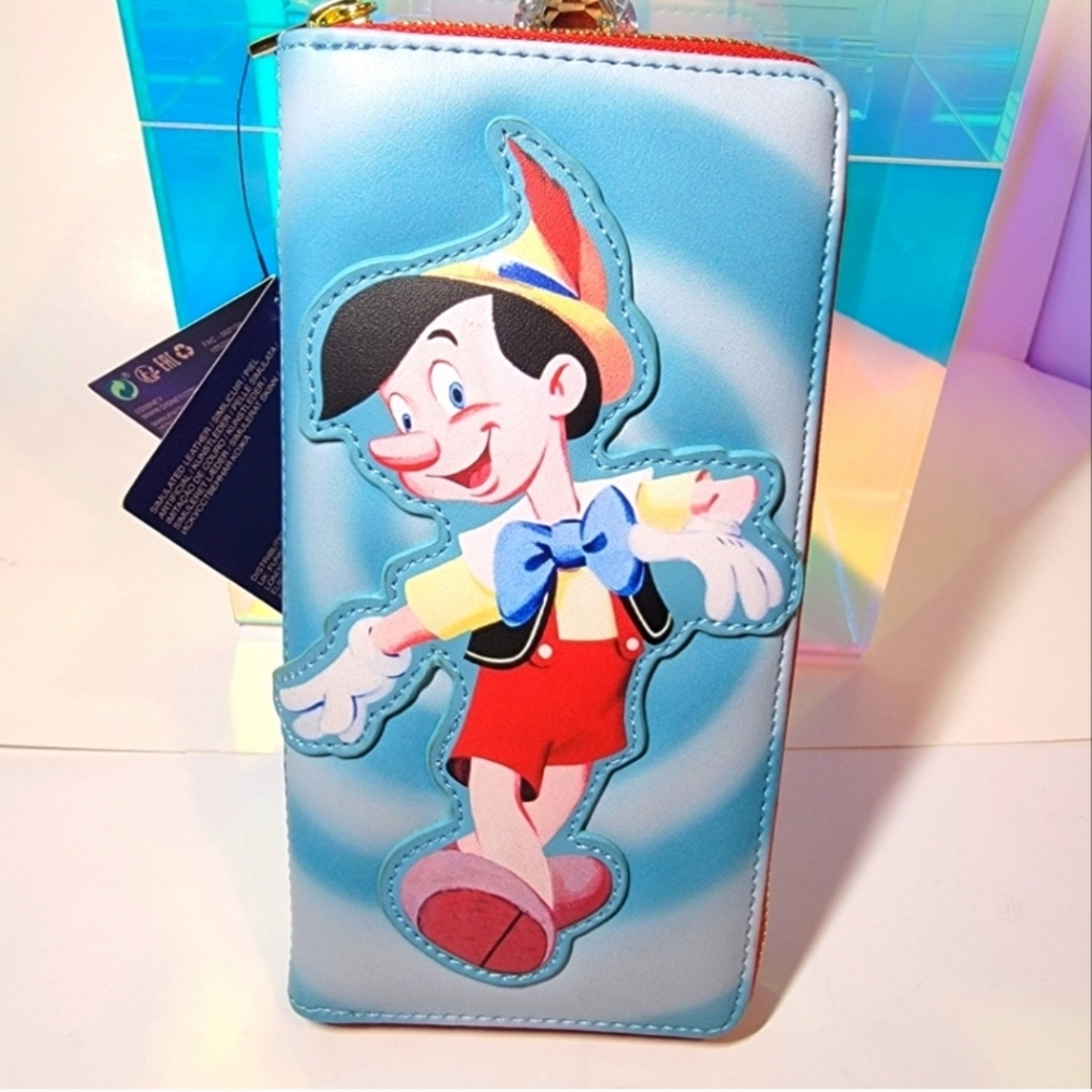 Loungefly Light Blue Pinocchio Zip Around Wallet